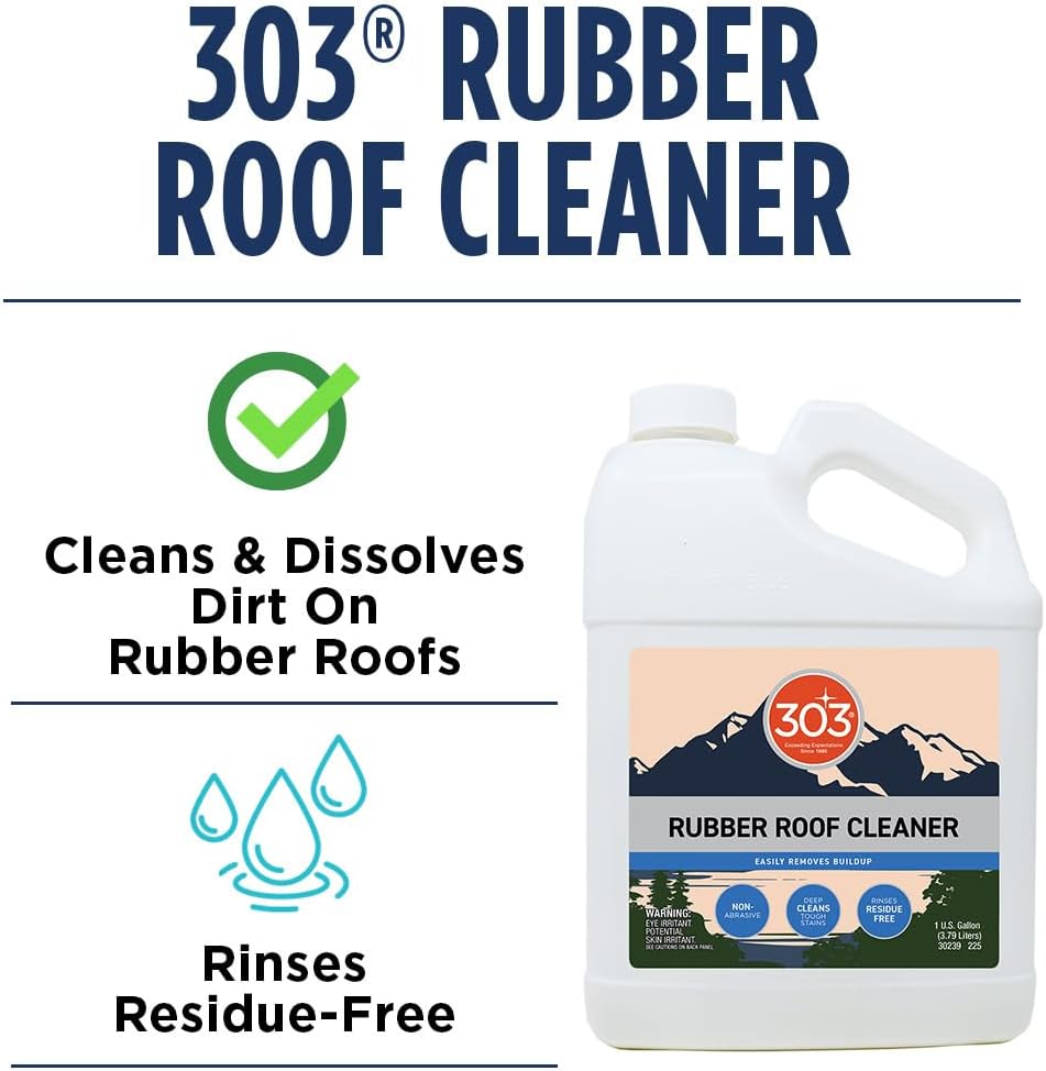 303 Products Rubber Roof Cleaner - Removes Build Up On The Rubber Roofs of RVs, Campers, Pop-Ups, and Motorhomes