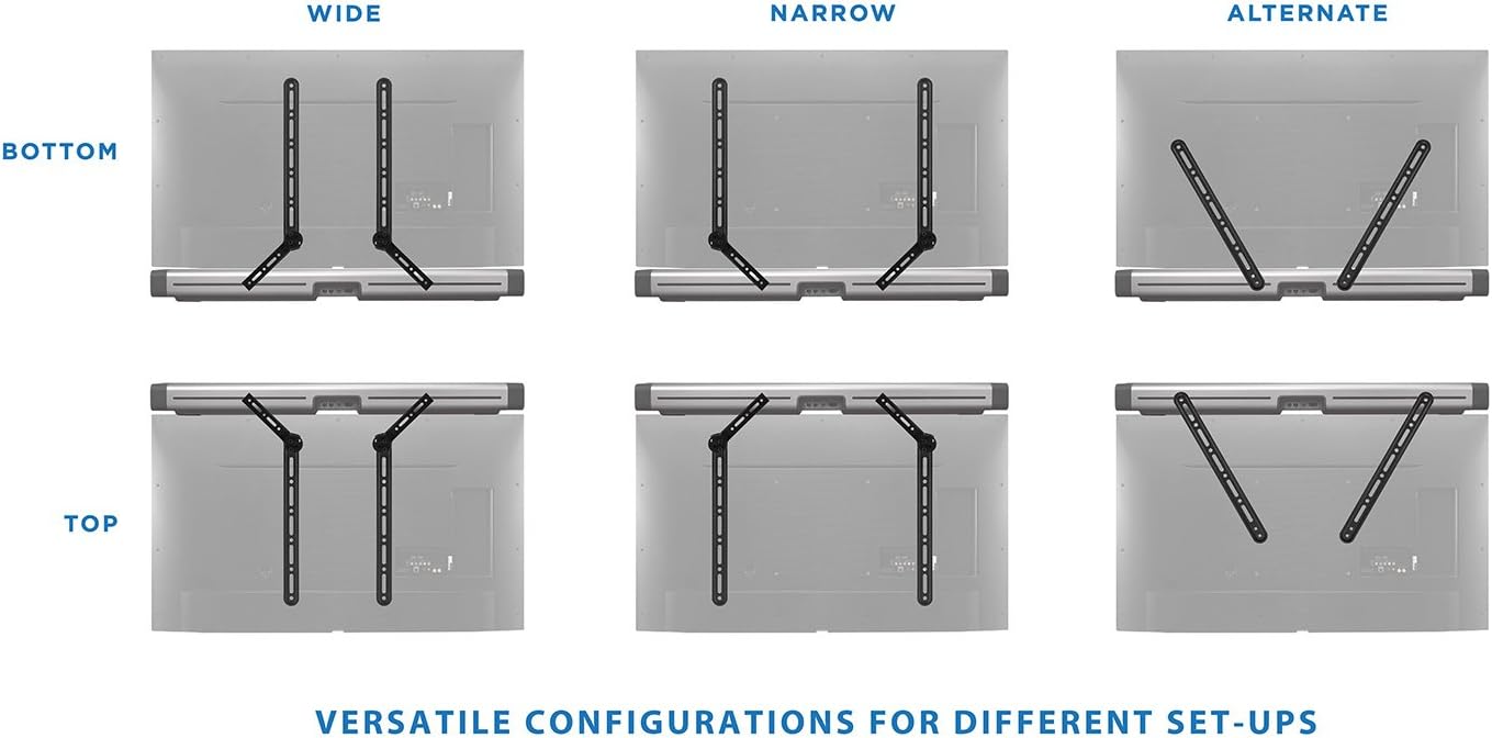 Mount-It! Soundbar Bracket Universal Sound Bar TV Mount for Mounting Above or Under TV, Fits Sonos, Samsung, Sony, Vizio