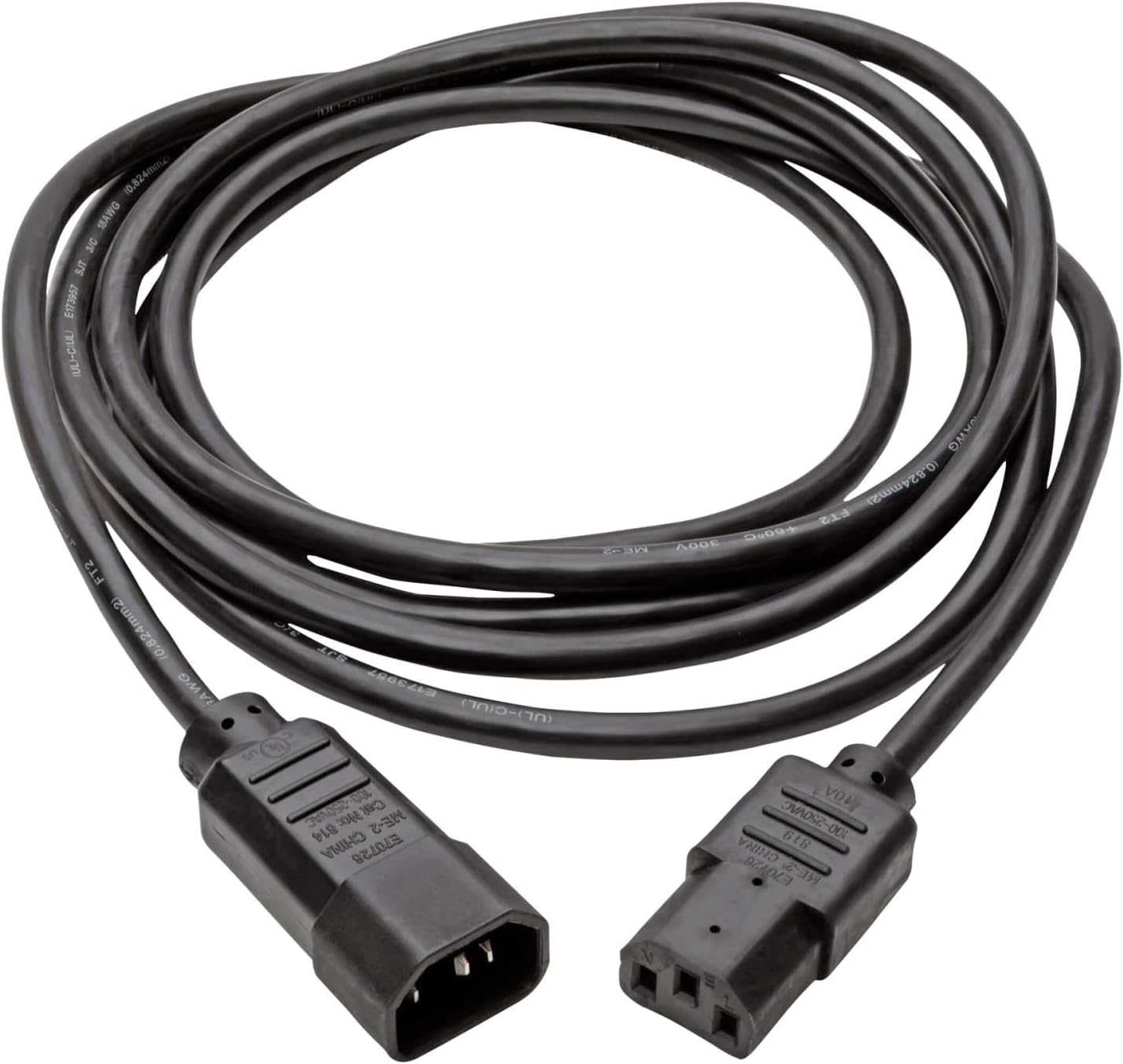 Tripp Lite Standard Computer Power Extension Cord (IEC-320-C14 to IEC-320-C13) 18 AWG 10A