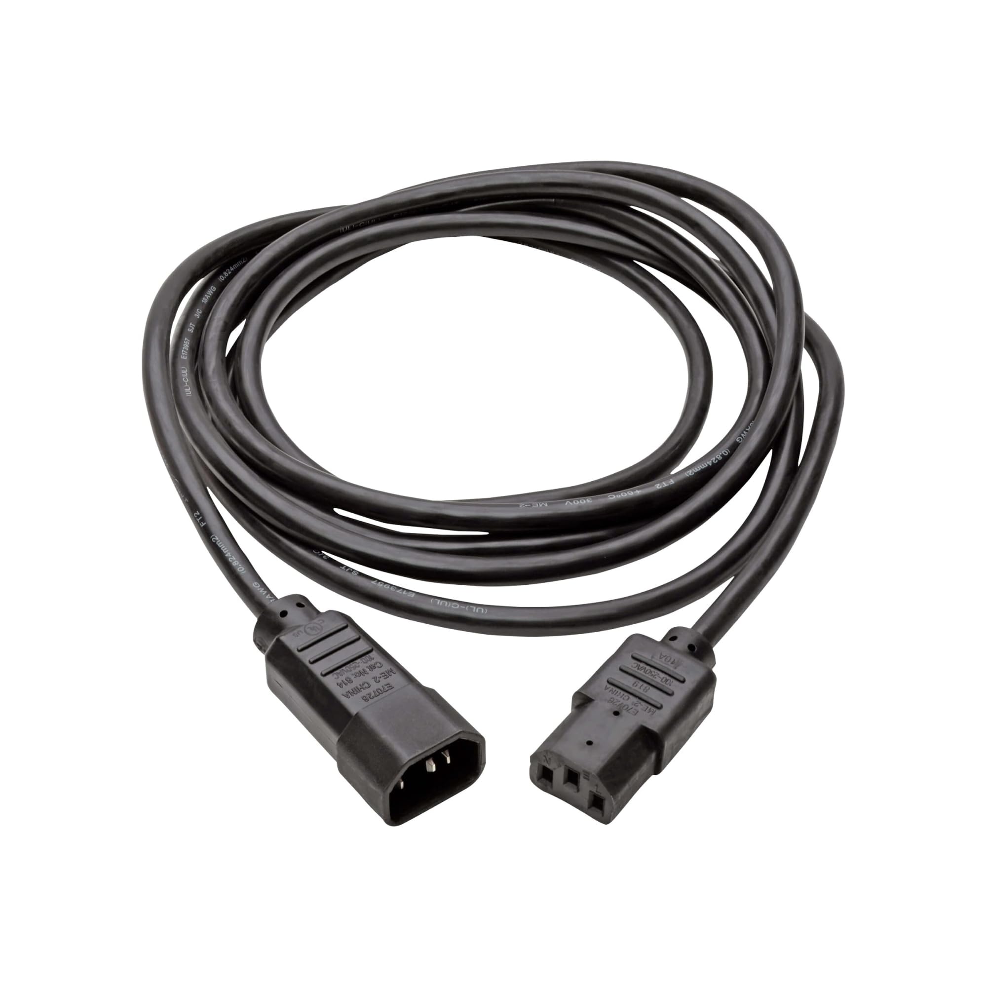 Tripp Lite Standard Computer Power Extension Cord (IEC-320-C14 to IEC-320-C13) 18 AWG 10A