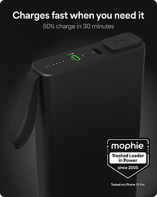 mophie powerstation pro AC (2023) - 27,000 mAh External Battery Compatible with MacBook & iPad, 100W AC, 60W USB-C PD