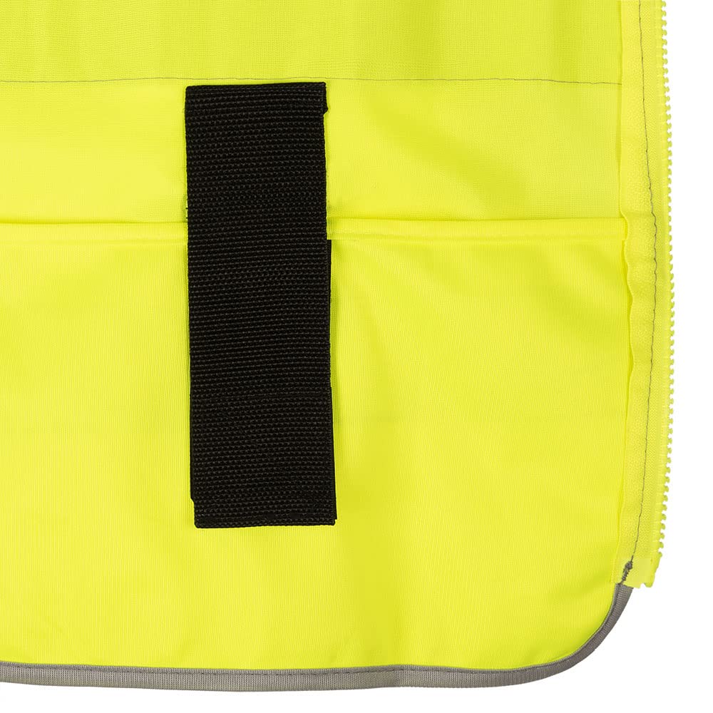 Pioneer Safety Vest for Men – Hi Vis Reflective Neon with 8 Pockets, Zipper Closure for Construction, Traffic - YELLOW/GREEN