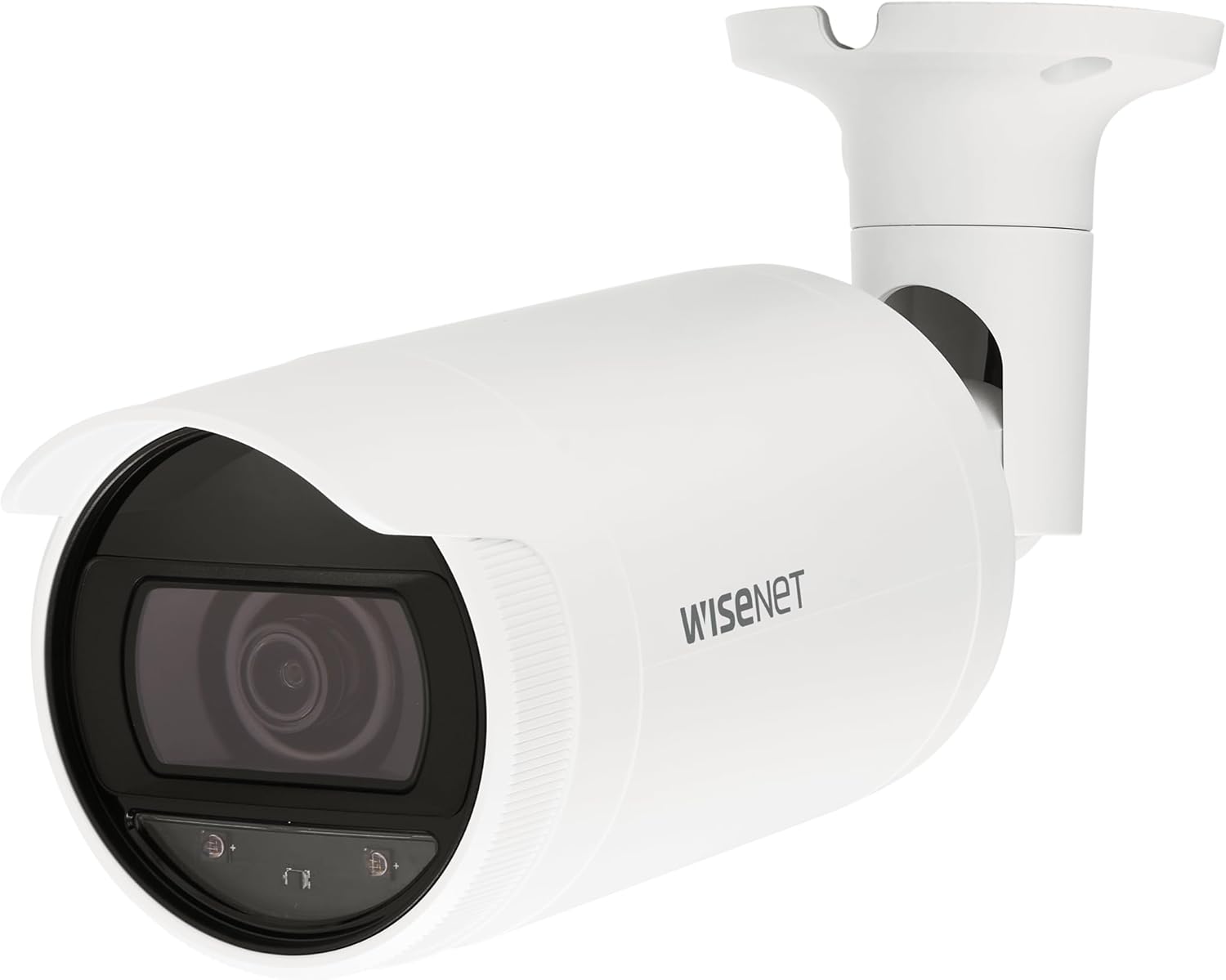 HANWHA ANO-L7012R Wisenet IR Bullet Camera, White; 4MP Resolution; 1/3" CMOS Sensor; IR Visibility Up to 65.6 feet