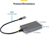 StarTech.com 4-Port USB-C Hub, 5Gbps, Bus Powered, Type-C to 4X Type-A with USB-C Auxiliary Power Input, Portable Hub