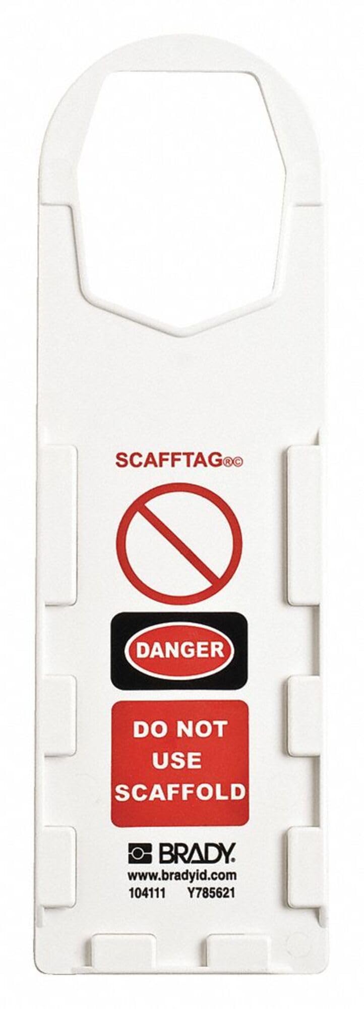 Brady SCAF-STH132 Plastic, 11-3/4" Height, 3-1/2" Width, White Color Scafftag Holders, Front Legend "Danger