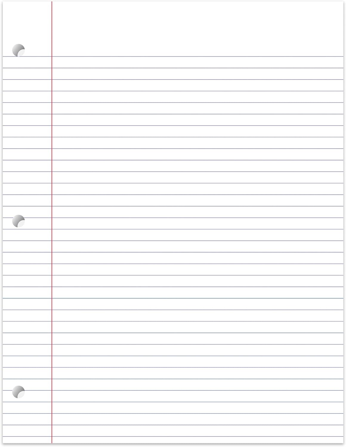 Office Depot 30% Recycled College-Ruled Notebook Filler Paper, 3-Hole Punched, 11in. x 8 1/2in., 100 Sheets, 09259OD