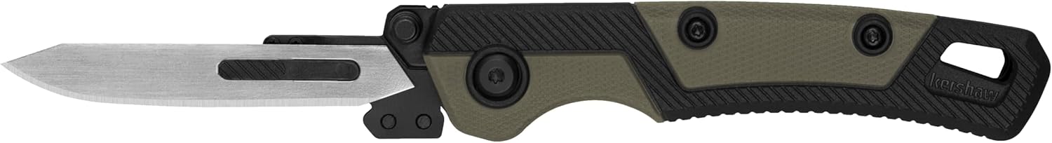 Kershaw Lonerock RBK2, New Skinning and Caping Folding Knife, 2.8 inch Replaceable Surgical Blades