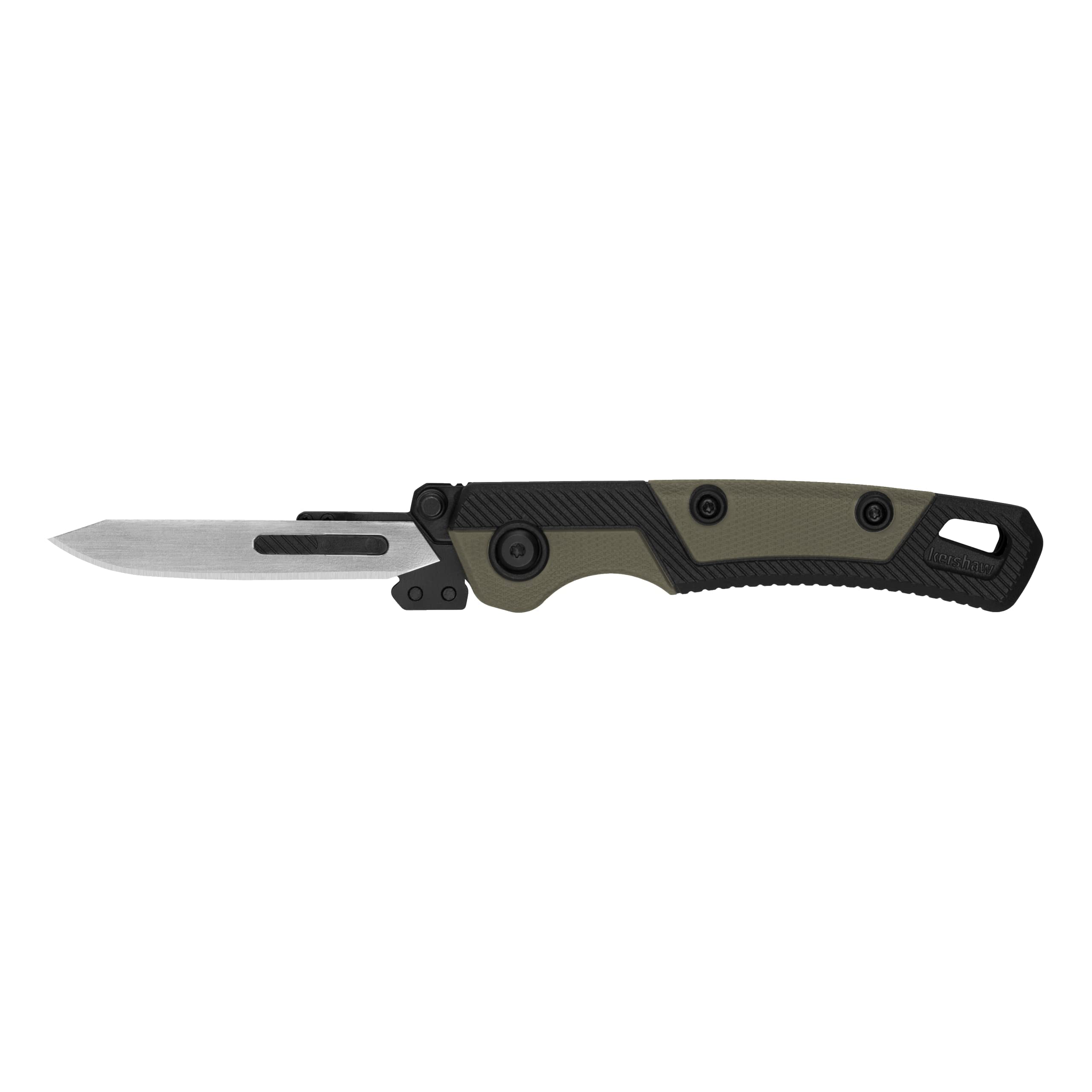 Kershaw Lonerock RBK2, New Skinning and Caping Folding Knife, 2.8 inch Replaceable Surgical Blades