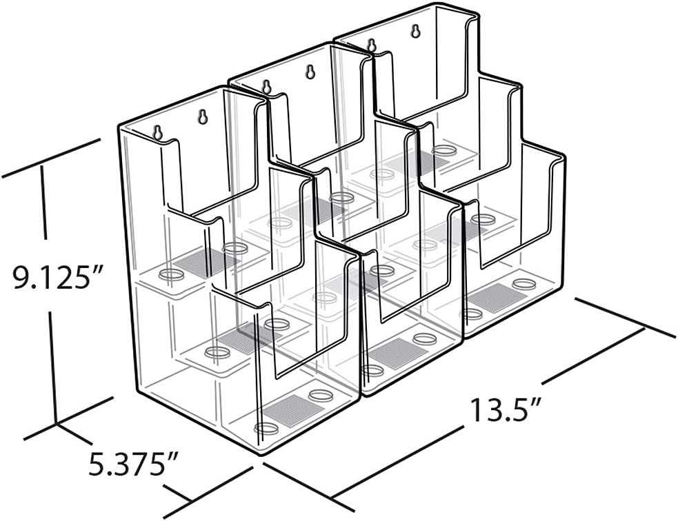 AZAR DISPLAYS Acrylic Brochure Holders, Clear