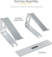 StarTech.com Laptop Stand for Desk, Supports 5kg/11lb, Aluminum, Silver, Ergonomic Laptop Riser, Portable Laptop Holder, Computer Stand for MacBook Air/Pro, Dell XPS, Lenovo (Laptop-Stand-Silver)