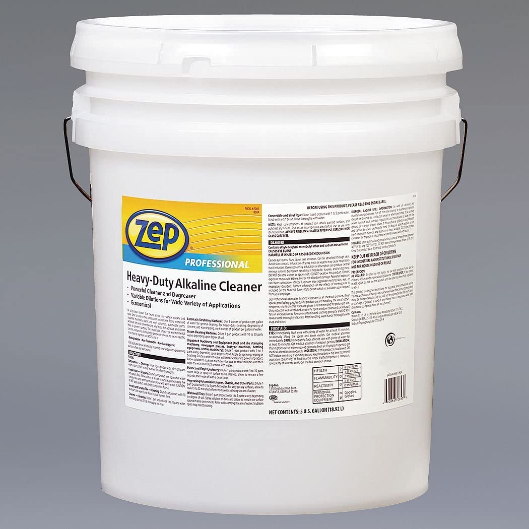Zep Professional Heavy-Duty Alkaline Cleaner - 5 Gal (Each) - 1041569 - Powerful All-Purpose Cleaner and Degreaser