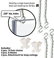 Azar Displays Hanging Poster Frames, Clear Acrylic, Ceiling-Mount