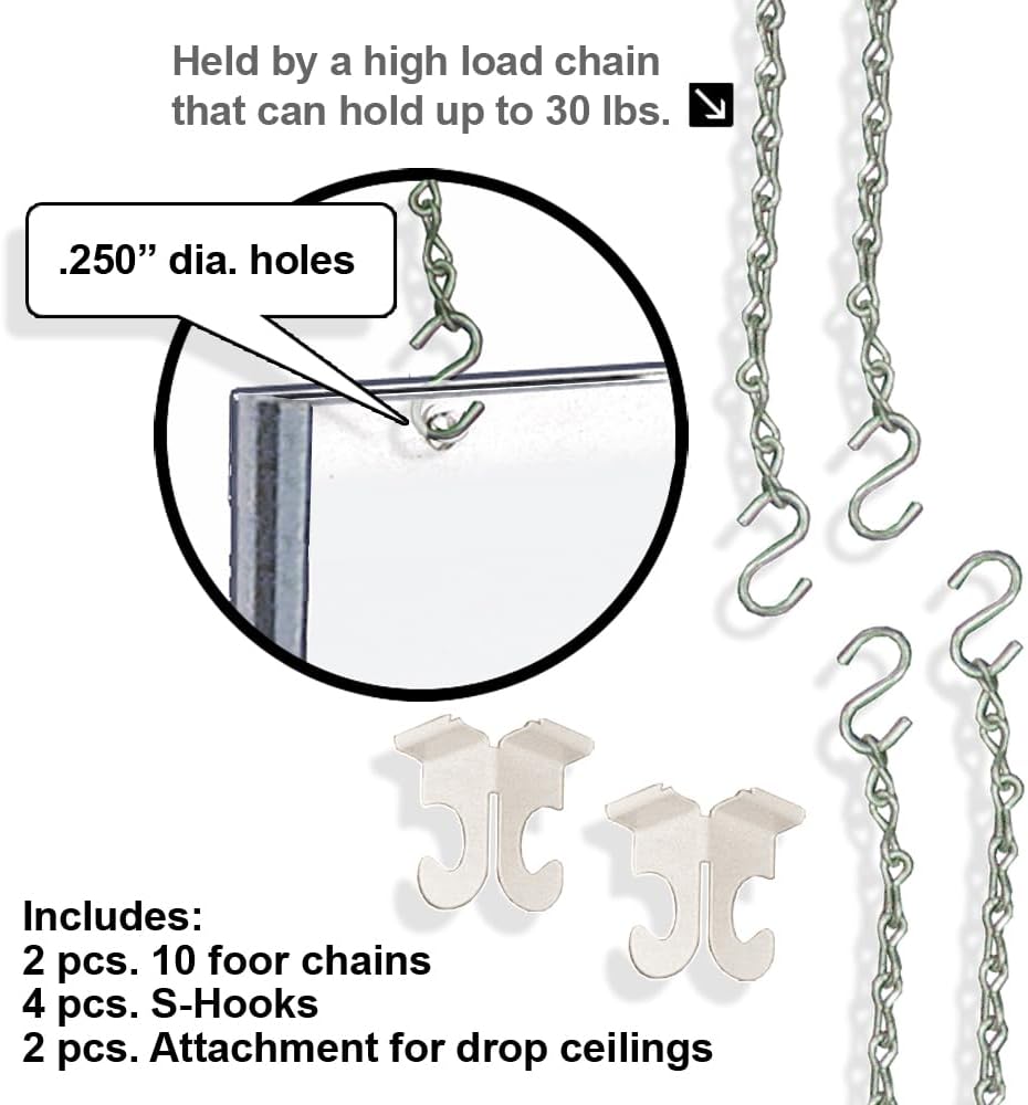 Azar Displays Hanging Poster Frames, Clear Acrylic, Ceiling-Mount