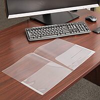 JAM Paper Regular-Weight 2-Pocket Plastic Presentation Folders, 9in x 12in, Clear, Pack Of 6