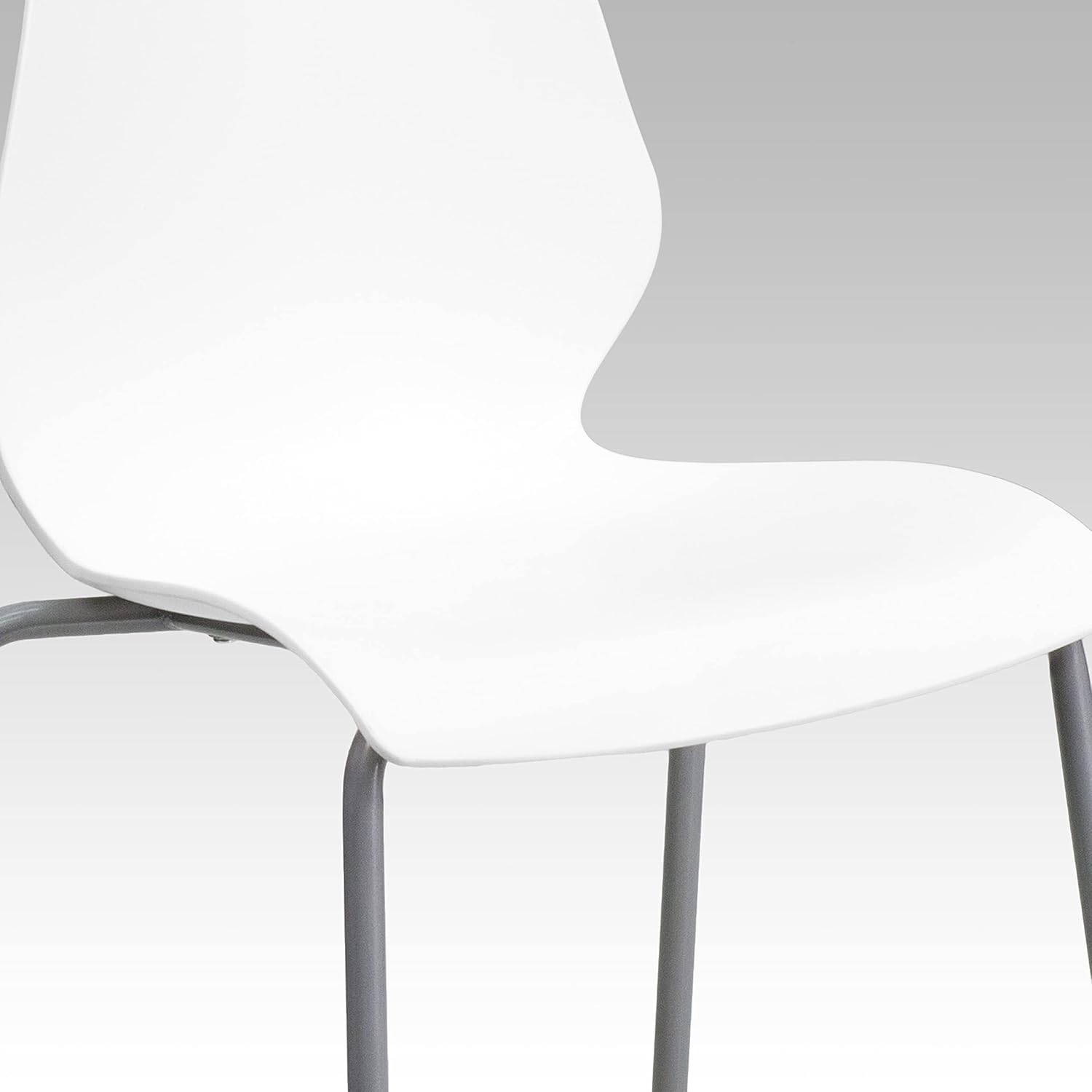 Flash Furniture HERCULES Series 770 lb Capacity Stack Chair with Lumbar Support and Silver Frame