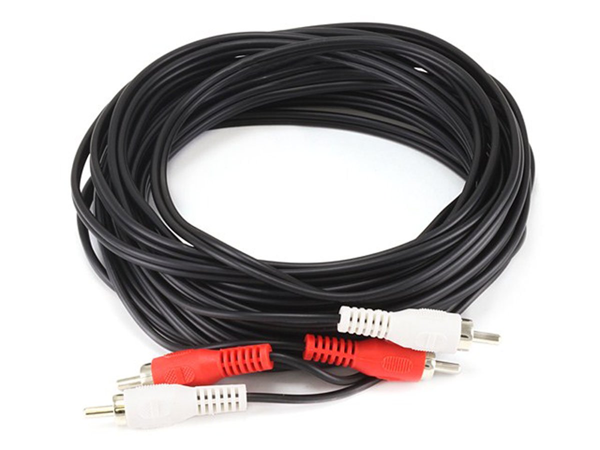 Monoprice Audio/Stereo Cable - 0.5 Feet & 6ft - Black | RCA to 2 RCA Jack, Mono Source to Stereo System Cable + Cable, Black
