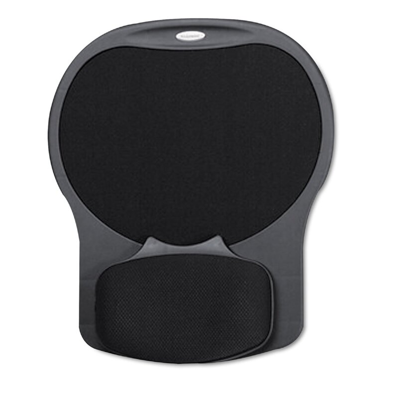 Fellowes Easy Glide Gel Mouse Pad w/Wrist Rest, 10 x 12 X 1 1/2, Black