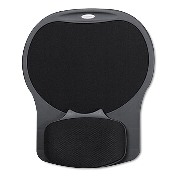 Fellowes Easy Glide Gel Mouse Pad w/Wrist Rest, 10 x 12 X 1 1/2, Black