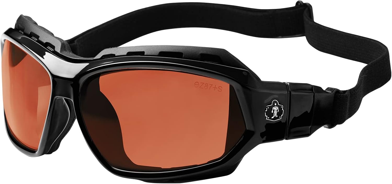Ergodyne Skullerz LOKI Convertible Polarized Safety Spoggles- Includes Foam Gasket and Strap to Convert to Goggle Polarized