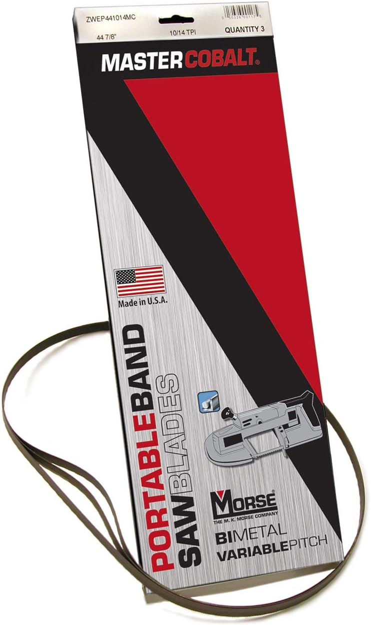 Morse Master Cobalt Bi-Metal Portable Band Saw Blade 44 7/8 x 1/2 x .020 14/18 TPI 3/Box (001182 / ZWEP441418MC) 3 Industrial