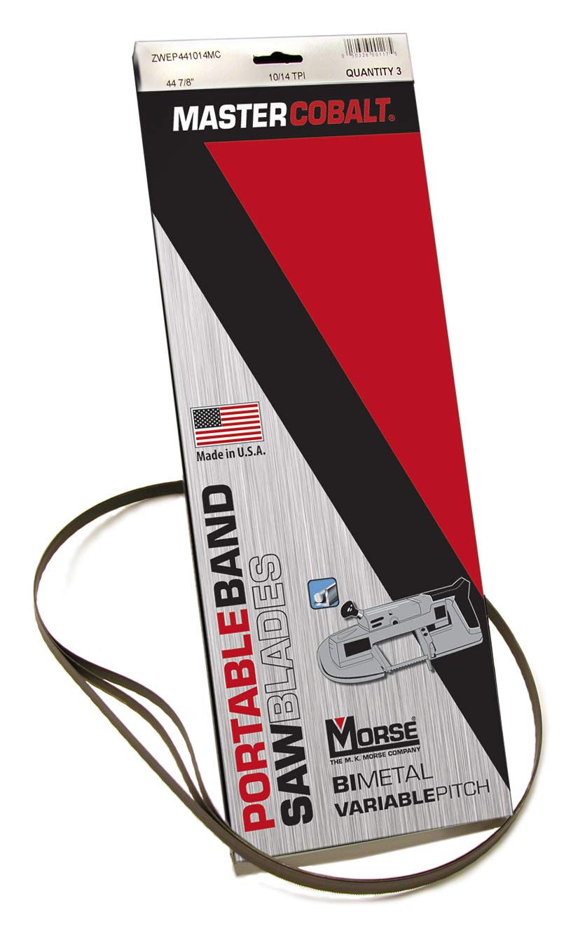 Morse Master Cobalt Bi-Metal Portable Band Saw Blade 44 7/8 x 1/2 x .020 14/18 TPI 3/Box (001182 / ZWEP441418MC) 3 Industrial