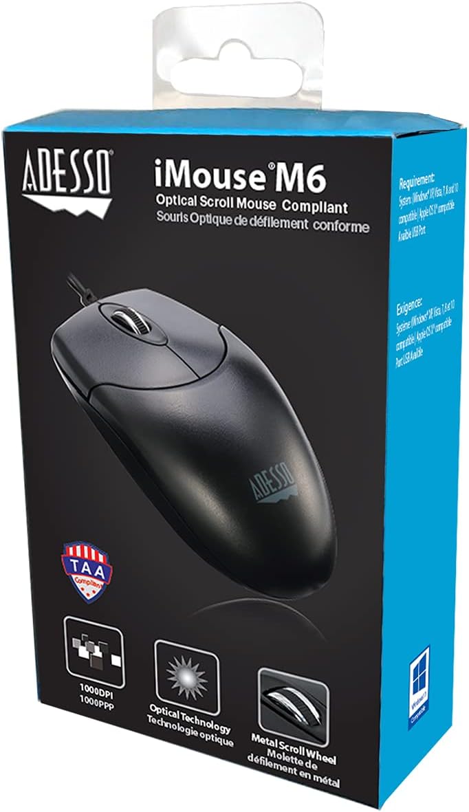 iMouse M6C-TAA USB Type-C Desktop Full Size Mouse TAA Certified
