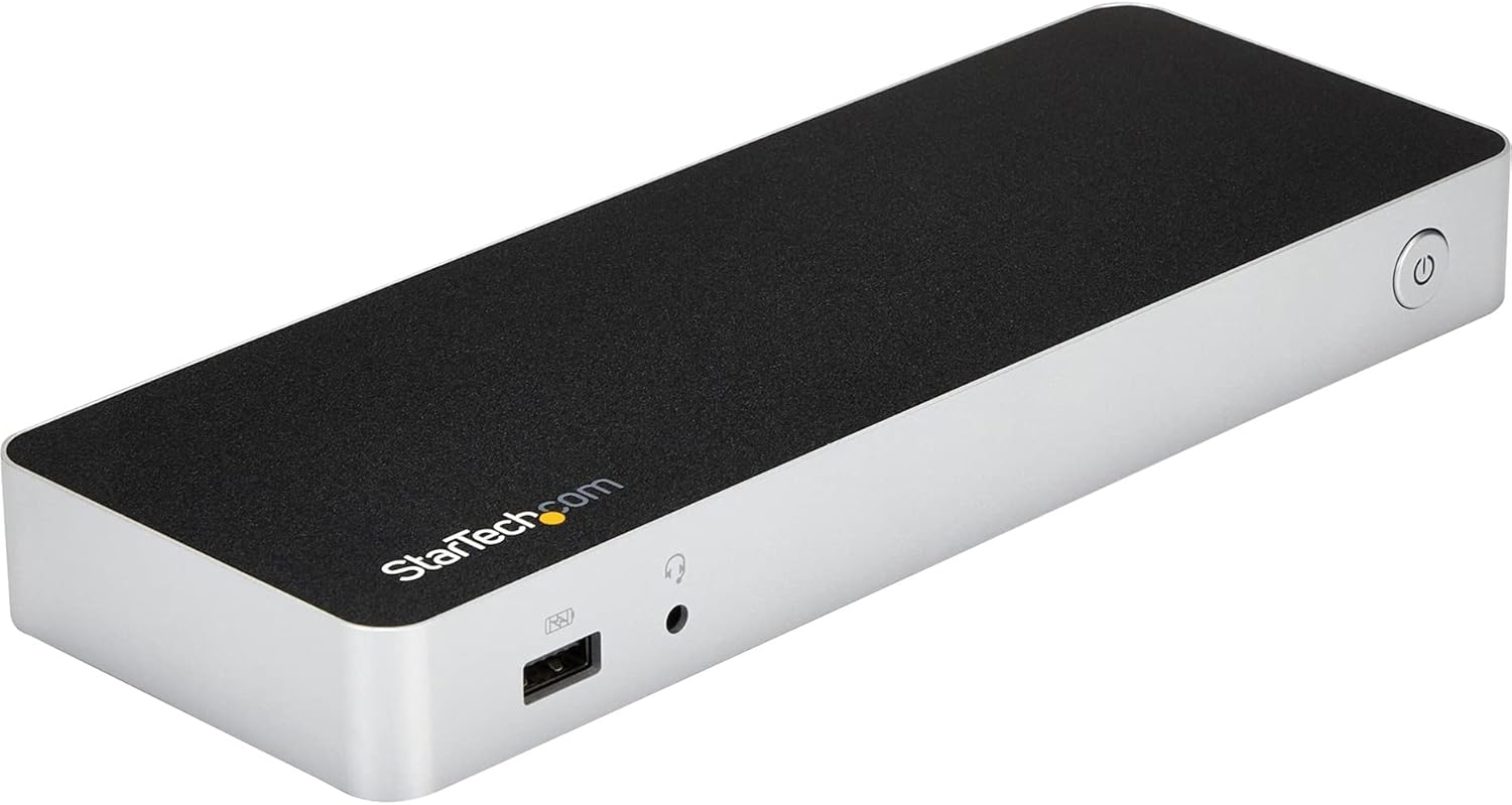 StarTech.com Dual Monitor USB C Docking Station with 60W Power Delivery for Windows Laptops - USB C to HDMI or DVI Dock