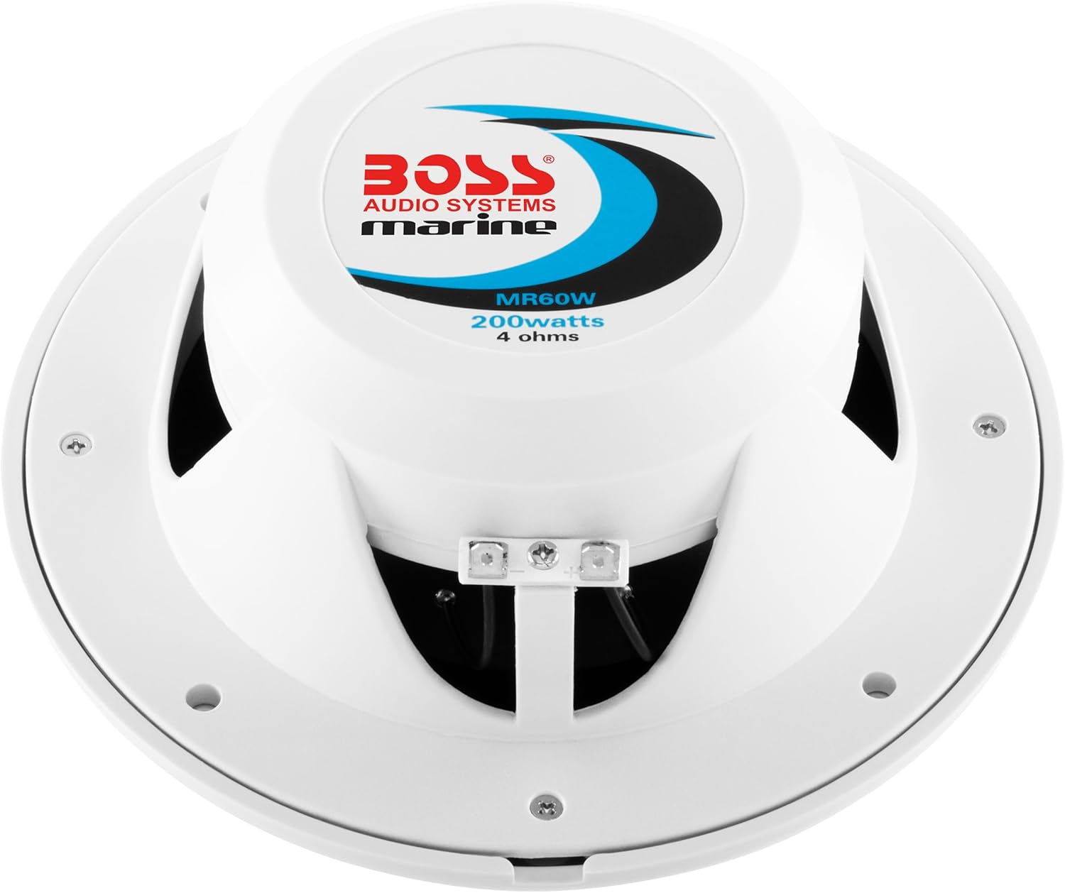 BOSS Audio Systems MR60W 6.5 inch Marine Boat Stereo Speakers - 200 Watts (pair), 2 Way, Full Range, Tweeters, Coaxial