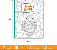 BARKER CREEK Color Me! Inspired Writing Journals, College-Ruled, 8.5 x 11, 48 Pages