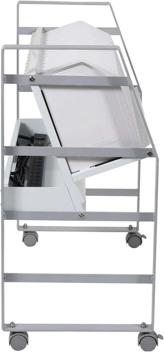 LUXOR 16-Tablet / Chromebook Open Charging Cart, Easily Accessible, UL and cUL Listed 125V/15A Power Strip (LOTM16)