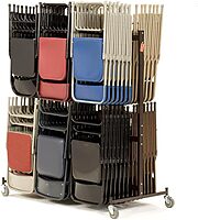 National Public Seating Folding Chair Dolly For 84 Chairs, 70inH x 67inW x 33-1/4inD, Brown