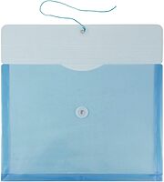 JAM PAPER Plastic Envelopes with Button & String Tie Closure - 12 Pack