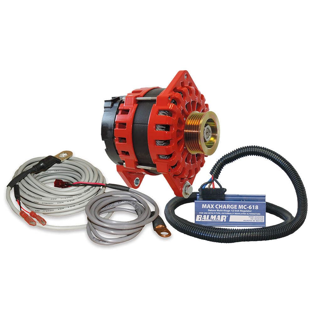 Balmar Alternator 250 AMP Kit 12V 3.15 inch Dual Foot Saddle K6 Pulley Regulator & Temp Sensor
