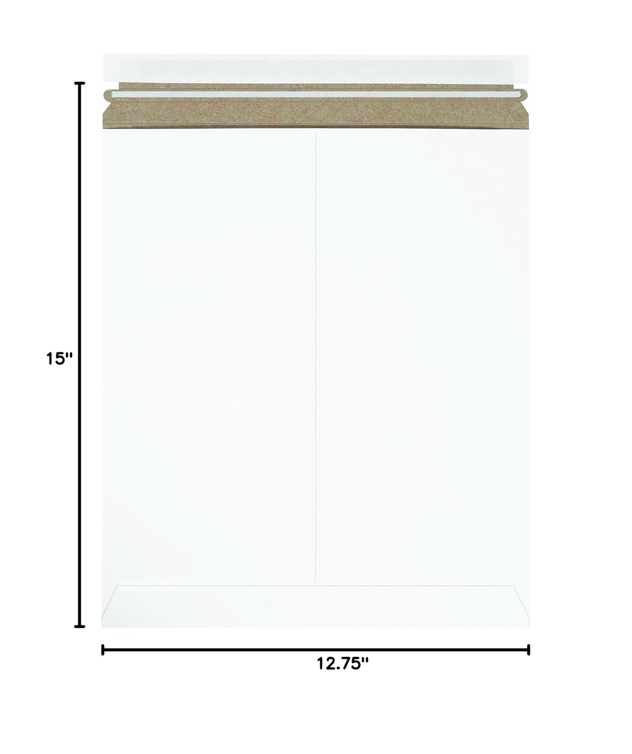 Aviditi 12 3/4 x 15" Stayflats Brand Rigid Flat Mailers, White (Pack of 100) Photo Document Mailers, Peel & Seal Closure