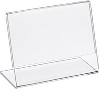 Azar Displays Acrylic L-Shaped Sign Holders, Clear - Pack of 10