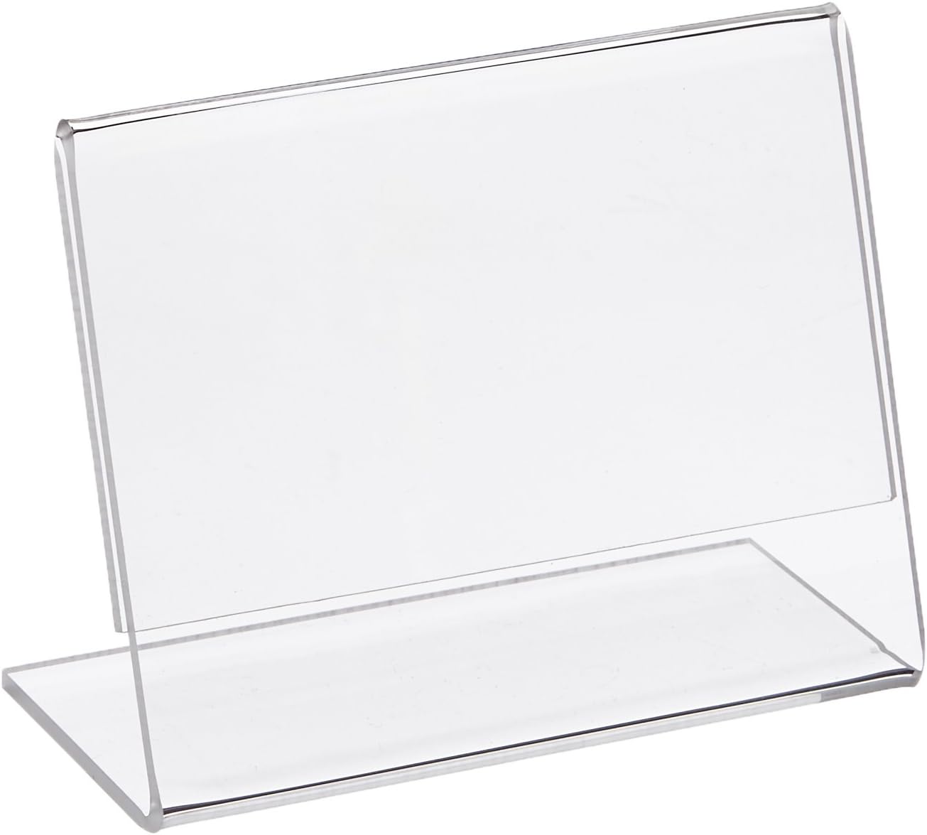 Azar Displays Acrylic L-Shaped Sign Holders, Clear - Pack of 10