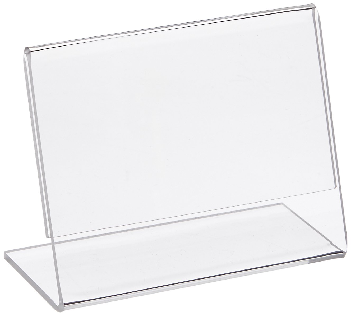 Azar Displays Acrylic L-Shaped Sign Holders, Clear - Pack of 10
