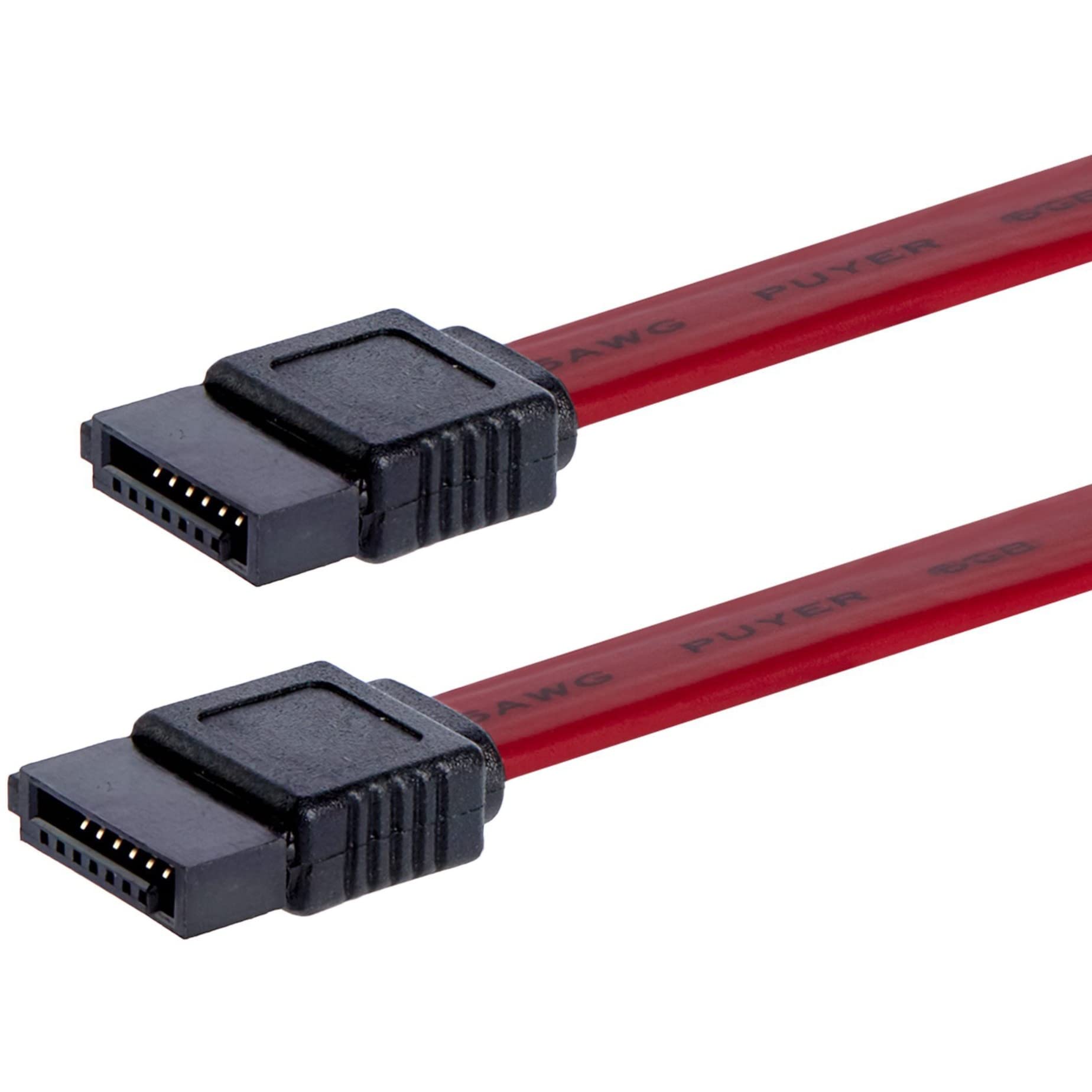 StarTech 12in SATA 7-pin Serial ATA Cable - Male to Male - Red