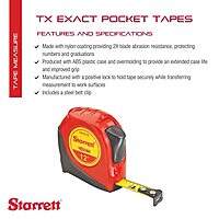 L.S. STARRETT Exact Retractable Pocket Tape Measure