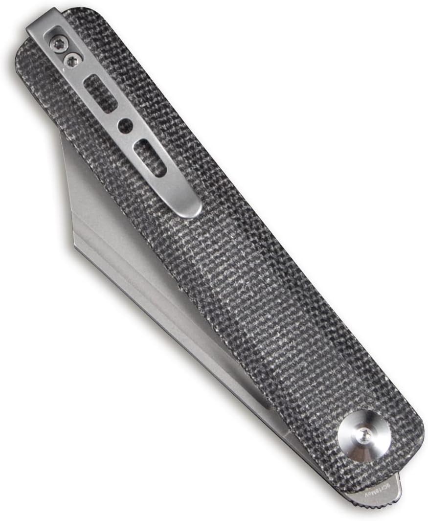 SENCUT Bronte Folding Pocket Knife with Front Flipper, 3.38 Inch 9Cr18MoV Reverse Tanto Blade