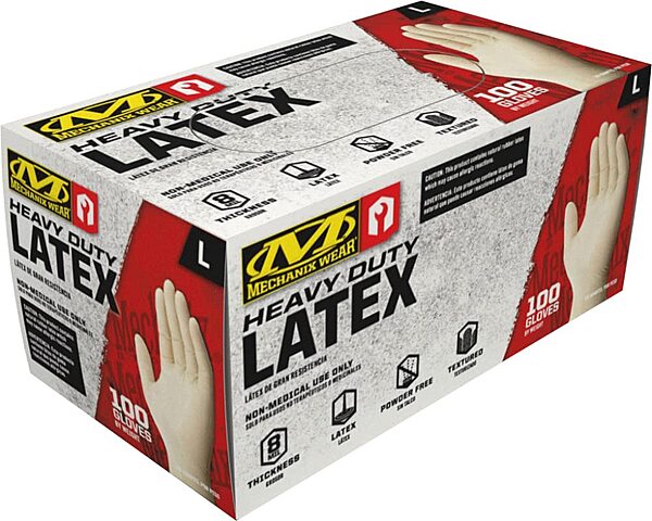 Mechanix Wear 7 Mil Heavy Duty Latex Disposable Gloves - Powder-Free, Textured Grip