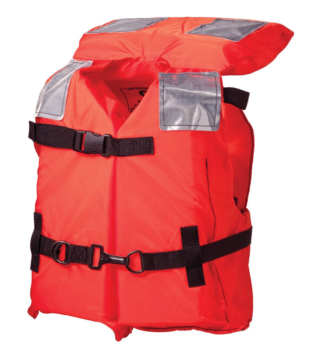 Kent Commercial Type I Jacket Style Life Jacket, Orange Child 50-90 lbs