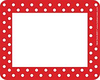 Barker Creek Name Badges & Self-Adhesive Labels, Red & White Dots, Multi-Purpose Name Tags, Gift Tags, Labels