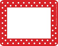 Barker Creek Name Badges & Self-Adhesive Labels, Red & White Dots, Multi-Purpose Name Tags, Gift Tags, Labels