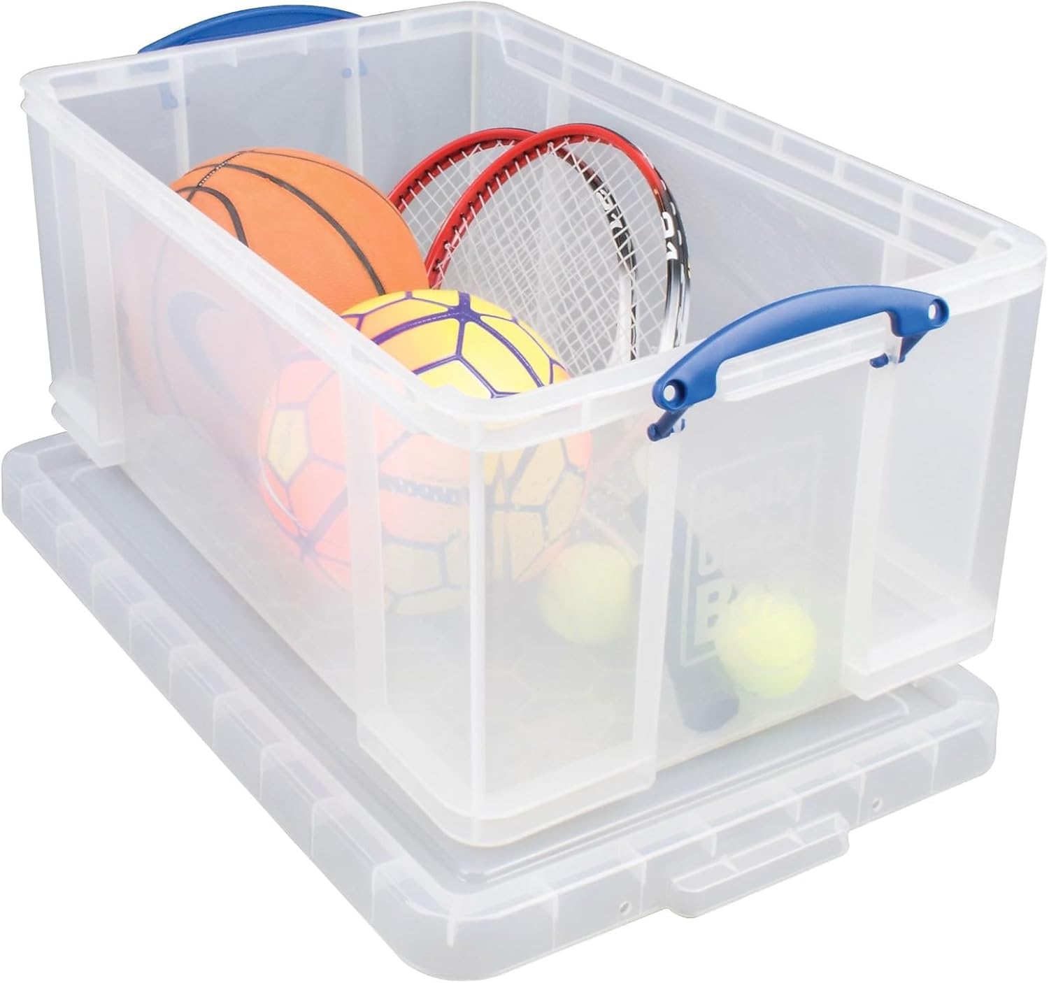 Really Useful Box Plastic Storage Container With Handles/Latch Lid, 28in x 17 5/16in x 12 1/4in, Clear
