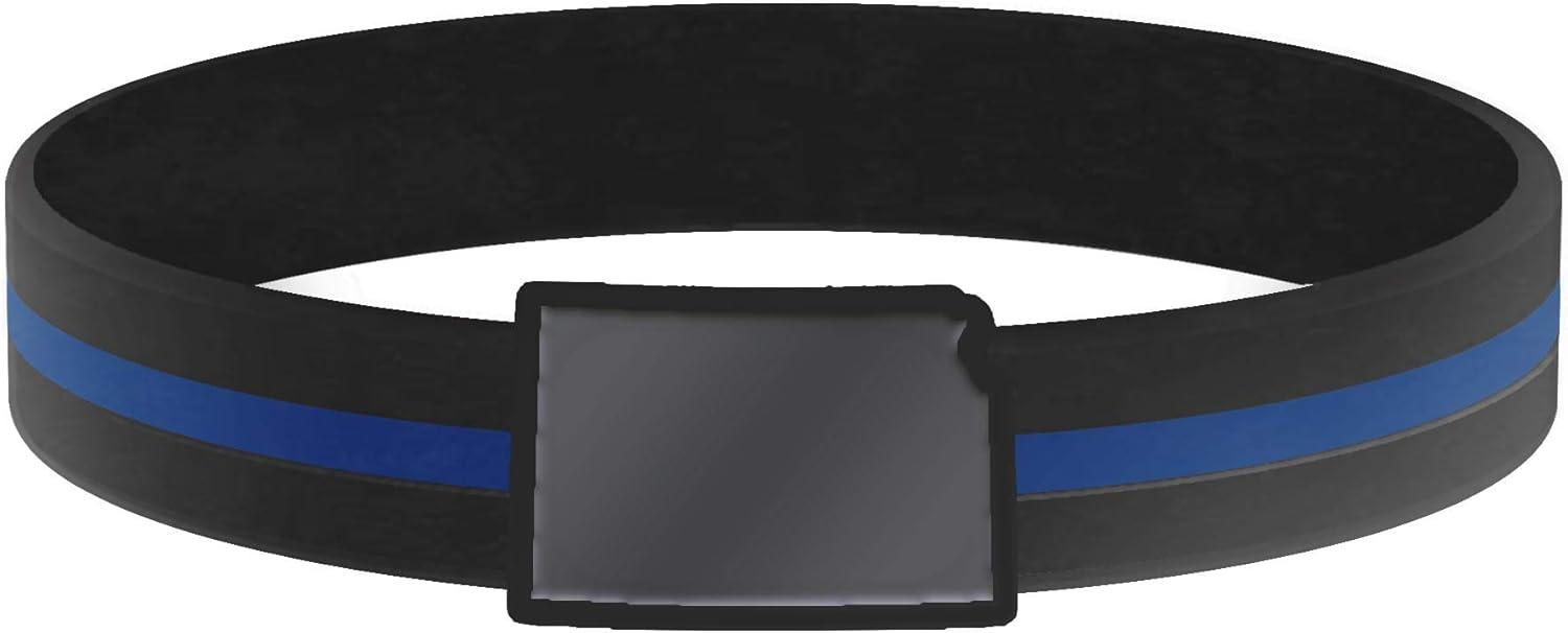 Thin Blue Line USA State Silicone Bracelet
