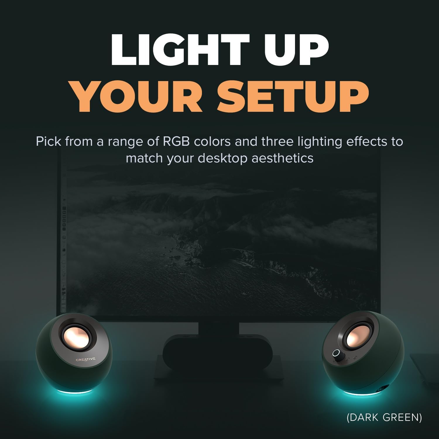 CREATIVE Pebble Pro 2.0 USB-C Computer Speakers with Bluetooth 5.3 and Customizable RGB Lighting