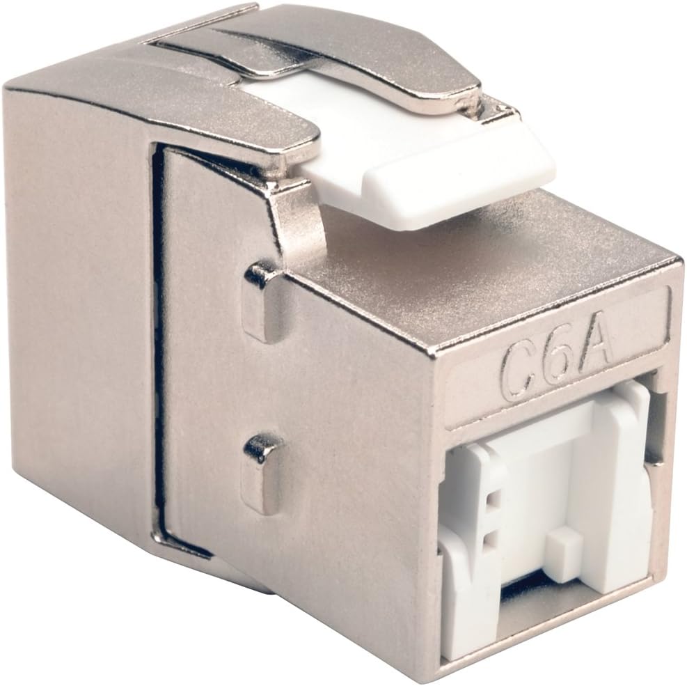 TRIPP LITE Cat6a Toolless Shielded Keystone Jack Wall Plates Patch Panels (N238-001-SH-TFA)