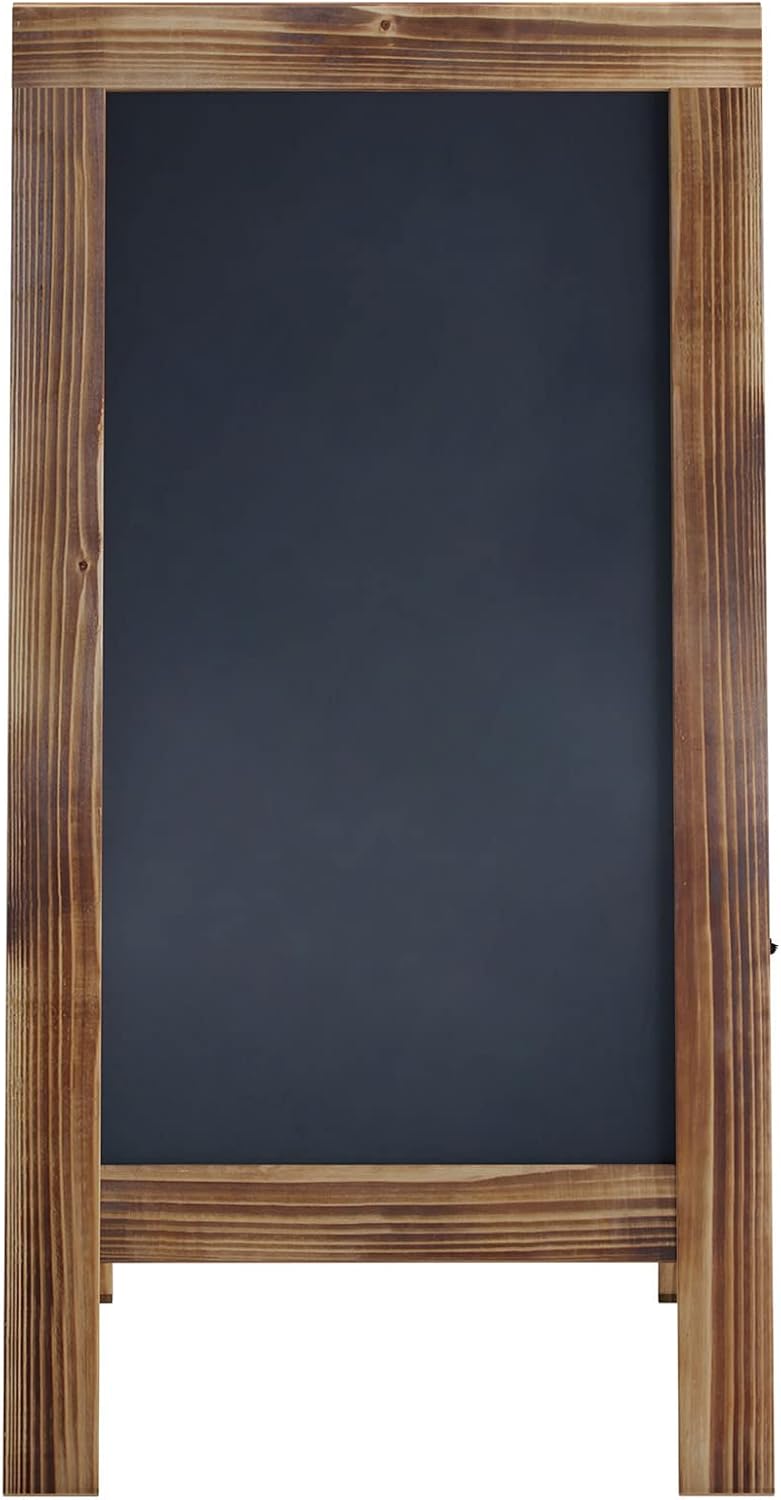 Flash Furniture Canterbury Magnetic Chalkboard Sign - Rustic Brown Wood Frame - 40" x 20"