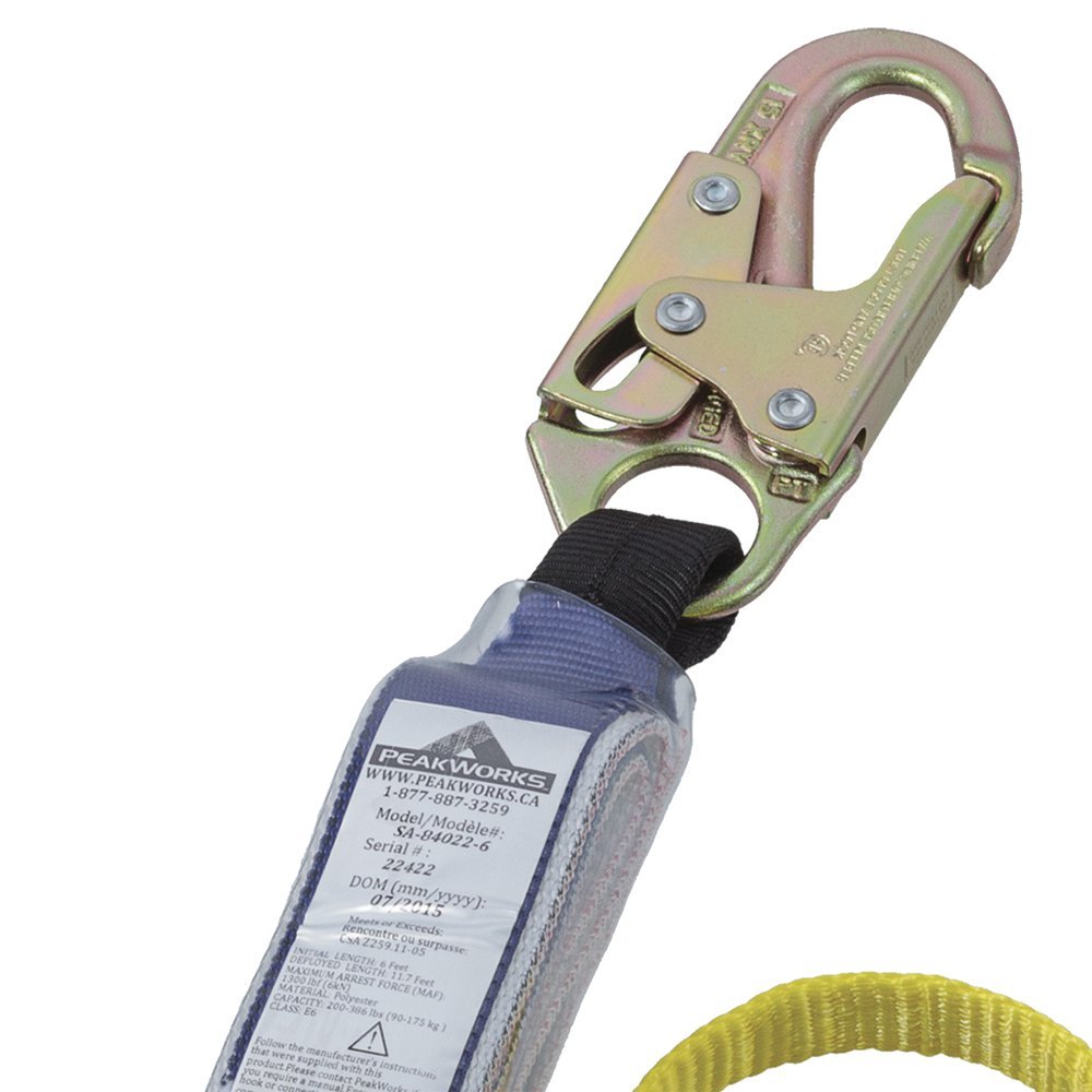 PEAKWORKS 6 ft Double-Leg Shock Absorbing Safety Lanyard